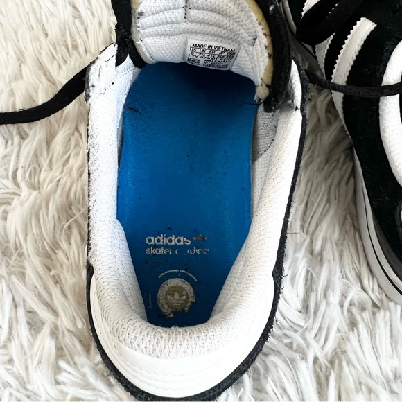 Adidas Busenitz Skate Shoe Black and White Striped Sneakers Size 8 - Picture 7 of 14